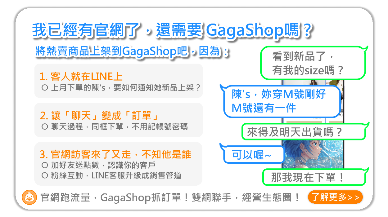 我已經有官網，還需要GagaShop嗎